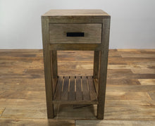 Load image into Gallery viewer, The Alcott Nightstand – Solid Wood Bedside Table with Drawer &amp; Open Shelf