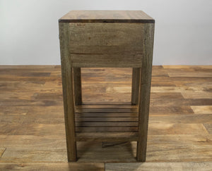 The Alcott Nightstand – Solid Wood Bedside Table with Drawer & Open Shelf