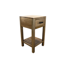 Load image into Gallery viewer, The Alcott Nightstand – Solid Wood Bedside Table with Drawer &amp; Open Shelf