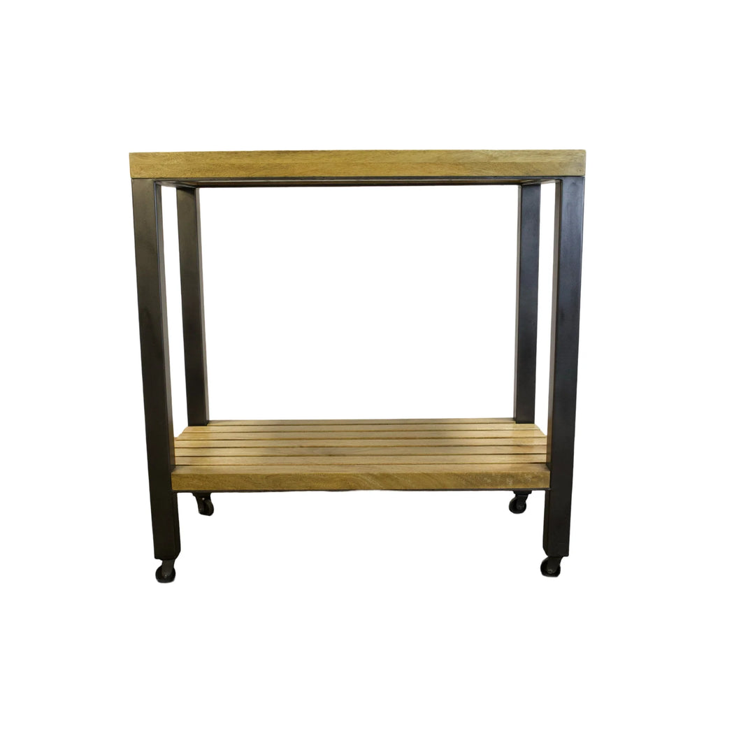 The Ansel Cart – Solid Wood & Gunmetal Utility Cart on Casters