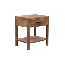 Load image into Gallery viewer, The Bridger Nightstand – Solid Wood Nightstand with Drawer &amp; Open Shelf