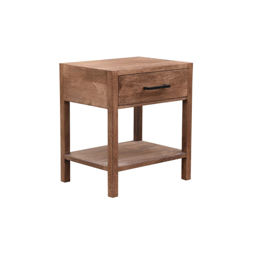 The Bridger Nightstand – Solid Wood Nightstand with Drawer & Open Shelf