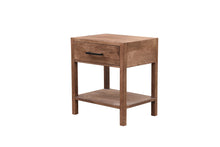 Load image into Gallery viewer, The Bridger Nightstand – Solid Wood Nightstand with Drawer &amp; Open Shelf