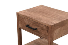 Load image into Gallery viewer, The Bridger Nightstand – Solid Wood Nightstand with Drawer &amp; Open Shelf