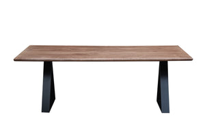 The Canyon Table – 72" Modern Hardwood Dining Table with Forged Steel Base