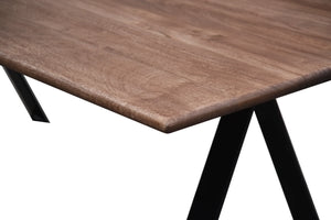 The Canyon Table – 72" Modern Hardwood Dining Table with Forged Steel Base