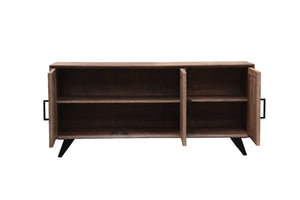 The Carson Cabinet – 66" Solid Hardwood Sideboard with Black Metal Legs