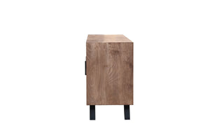 The Carson Cabinet – 66" Solid Hardwood Sideboard with Black Metal Legs
