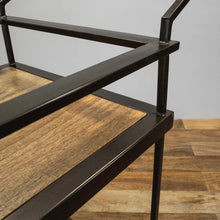 Load image into Gallery viewer, The Chet Bar Cart – Solid Wood &amp; Bronze Beverage Cart on Wheels