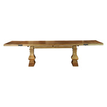 Load image into Gallery viewer, The Cadenza Extension Table – 84–120&quot; Solid Wood Dining Table with Double Pedestal Base