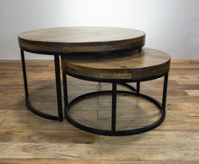 Load image into Gallery viewer, The Echo Nesting Table – Solid Wood Layered Coffee Table Set