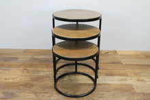 Load image into Gallery viewer, The Echo Side Tables – Solid Wood Nesting End Table Set