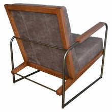 Load image into Gallery viewer, The Ezra Chair Leather – Retro Industrial Arm Chair in Delmonte Brown