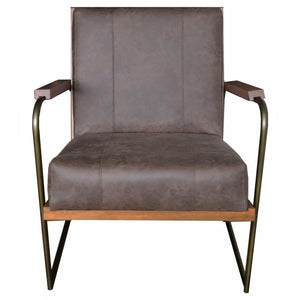The Ezra Chair Leather – Retro Industrial Arm Chair in Delmonte Brown