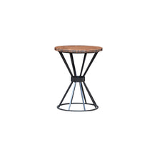 Load image into Gallery viewer, The Fen Table – 20&quot; Round Hardwood End Table with Sculptural Steel Base
