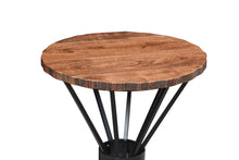 Load image into Gallery viewer, The Fen Table – 20&quot; Round Hardwood End Table with Sculptural Steel Base