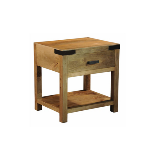 The Flint Nightstand – Solid Hardwood 1‑Drawer Minimalist Bedside Table