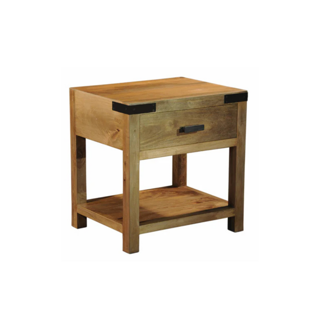 The Flint Nightstand – Solid Hardwood 1‑Drawer Minimalist Bedside Table