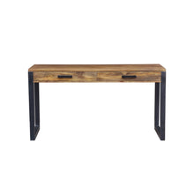 Load image into Gallery viewer, The Fremont Desk – Solid Hardwood Desk with Two Deep Drawers and Steel Base