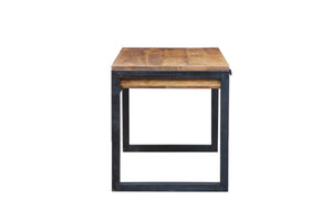 The Fremont Desk – Solid Hardwood Desk with Two Deep Drawers and Steel Base