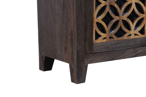 The Gallatin Cabinet – 36" 2-Door Carved Wood Storage Console