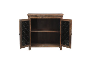 The Gallatin Cabinet – 36" 2-Door Carved Wood Storage Console