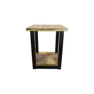 The Granby Table – Solid Hardwood & Steel End Table with Shelf