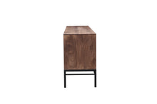 Load image into Gallery viewer, The Halston Cabinet – 84&quot; Slatted Hardwood Media Console with Drawers