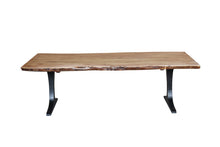 Load image into Gallery viewer, The Horizon Table – 84&quot; Live Edge Hardwood Dining Table with Cast Aluminum Base