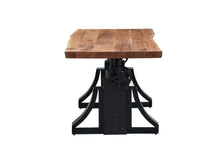 Load image into Gallery viewer, The Ironhorse Table – 72&quot; Adjustable Live Edge Table with Crank Steel Base