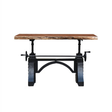 Load image into Gallery viewer, The Ironhorse Table – 72&quot; Adjustable Live Edge Table with Crank Steel Base