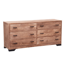 Load image into Gallery viewer, The Kalispell Dresser – 6-Drawer Solid Wood Dresser with Black Hardware