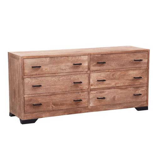 The Kalispell Dresser – 6-Drawer Solid Wood Dresser with Black Hardware