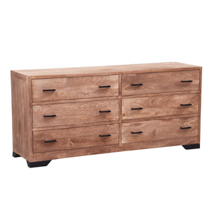 The Kalispell Dresser – 6-Drawer Solid Wood Dresser with Black Hardware