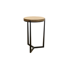 Load image into Gallery viewer, The Loma Table – 16&quot; Round Solid Wood Accent Table with Tripod Steel Base