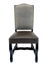 Load image into Gallery viewer, The Lusk Chair – High-Back Dining Chair with Leather Seat and Upholstered Back