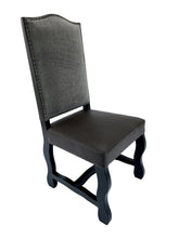 Load image into Gallery viewer, The Lusk Chair – High-Back Dining Chair with Leather Seat and Upholstered Back