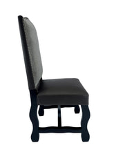 Load image into Gallery viewer, The Lusk Chair – High-Back Dining Chair with Leather Seat and Upholstered Back