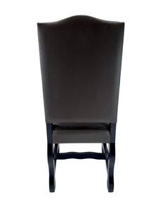 The Lusk Chair – High-Back Dining Chair with Leather Seat and Upholstered Back