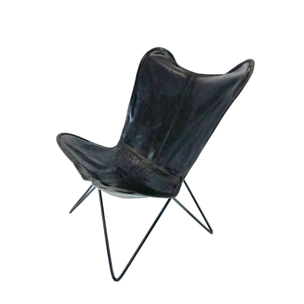 The Mariposa Chair – Dark Espresso Leather Butterfly Accent