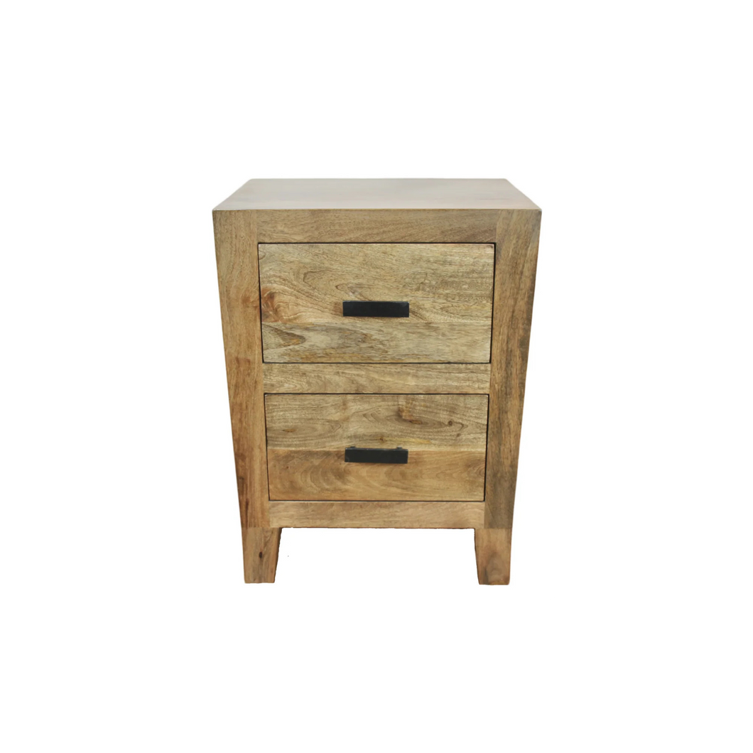 The Marlowe Nightstand – Solid Wood Tapered Nightstand with 2 Drawers