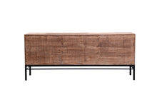 Load image into Gallery viewer, The Mercer Cabinet – 72&quot; Slatted Hardwood Media Console with Drawers
