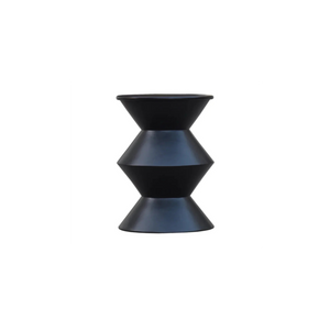 The Obsidian Table – Sculpted Solid Wood End Table in Matte Black