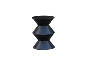 The Obsidian Table – Sculpted Solid Wood End Table in Matte Black