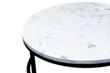 Load image into Gallery viewer, The Orion Table – Round Marble Coffee Table with Black Steel Base