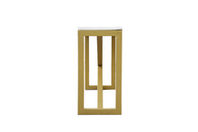 Load image into Gallery viewer, The Palisade Console – Sculptural Brass Base Console Table with White Marble Top