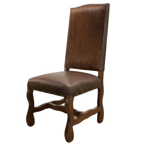 The Rawlins Chair – Cowhide Leather Dining Chair with Nailhead Trim