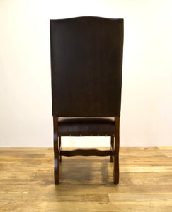 The Rawlins Chair – Cowhide Leather Dining Chair with Nailhead Trim