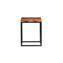 Load image into Gallery viewer, The Redhorn End Table – Live Edge Hardwood &amp; Metal Base