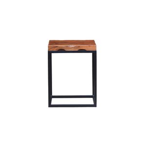 The Redhorn End Table – Live Edge Hardwood & Metal Base